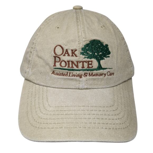 Oak Pointe Strapback Baseball Cap Brown One Size Adjustable Embroidered Hit Wear - Picture 1 of 9